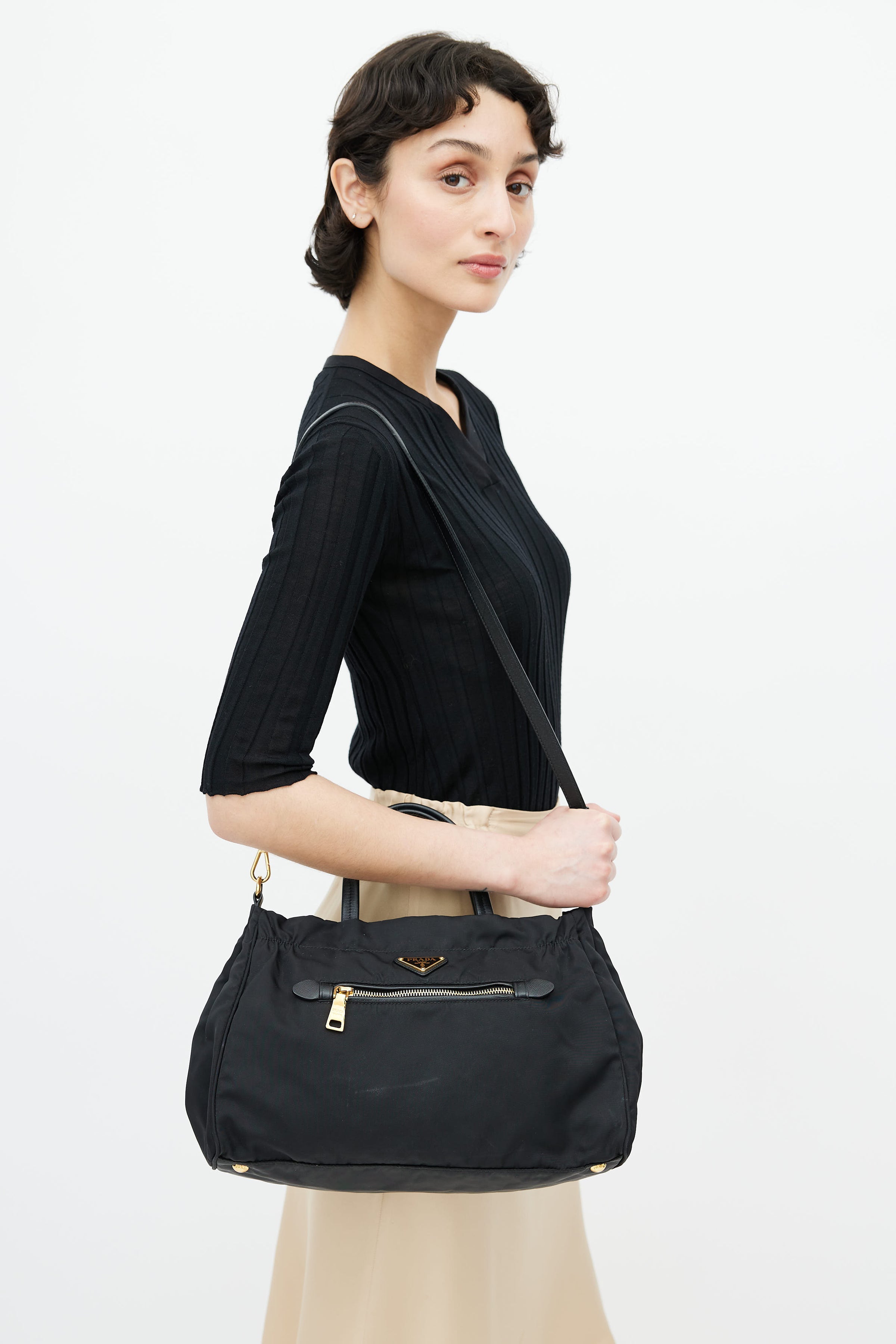 Prada // Black Tessuto Nylon Shoulder Bag – VSP Consignment