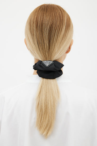 Prada // Black Nylon Hair Scrunchie – VSP Consignment