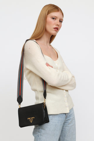 Prada // Black Vitello Daino Shoulder Bag – VSP Consignment