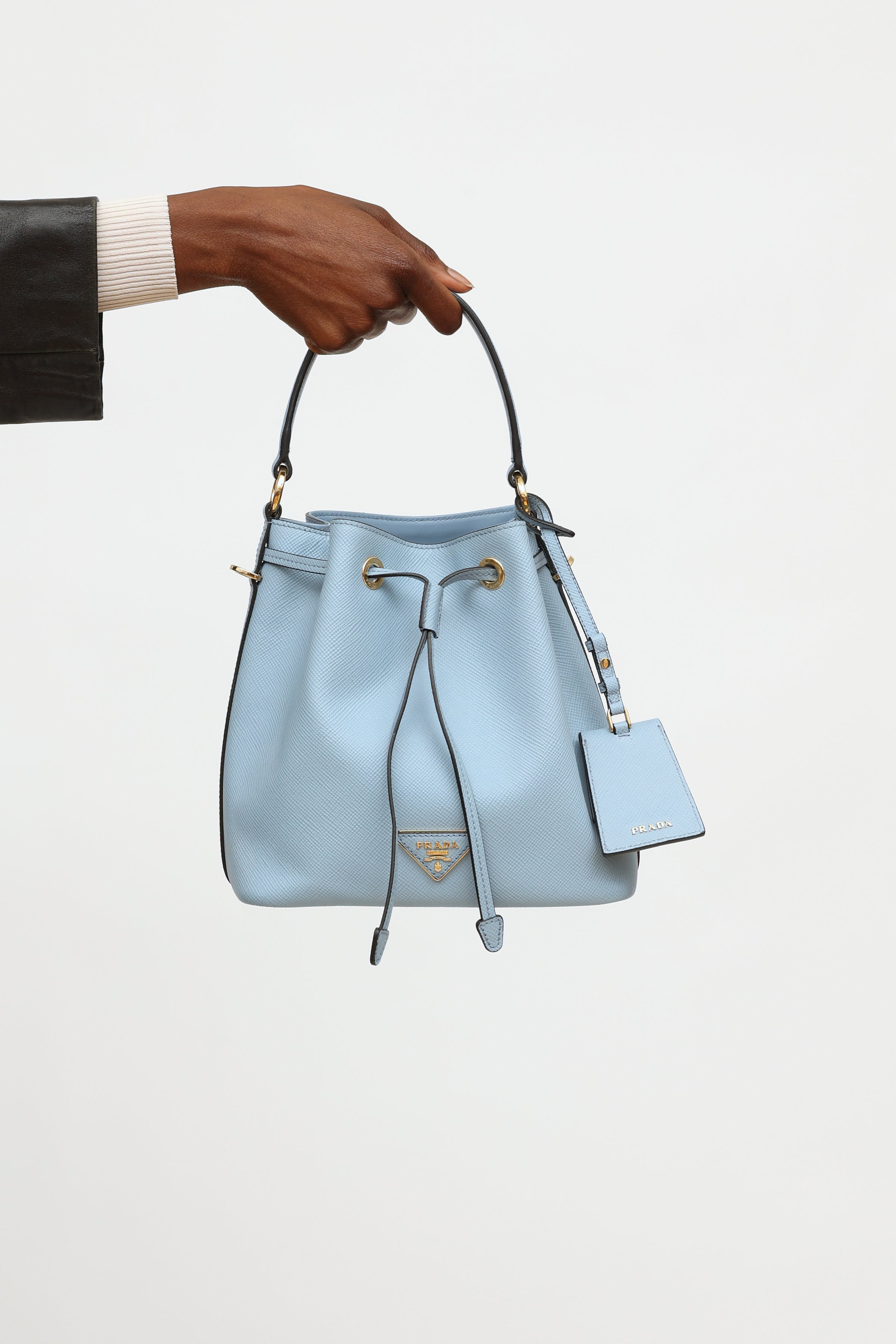 Prada // Light Blue Saffiano Bucket Bag – VSP Consignment