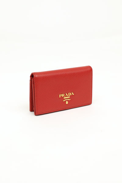 Prada // Red Saffiano Wallet – VSP Consignment