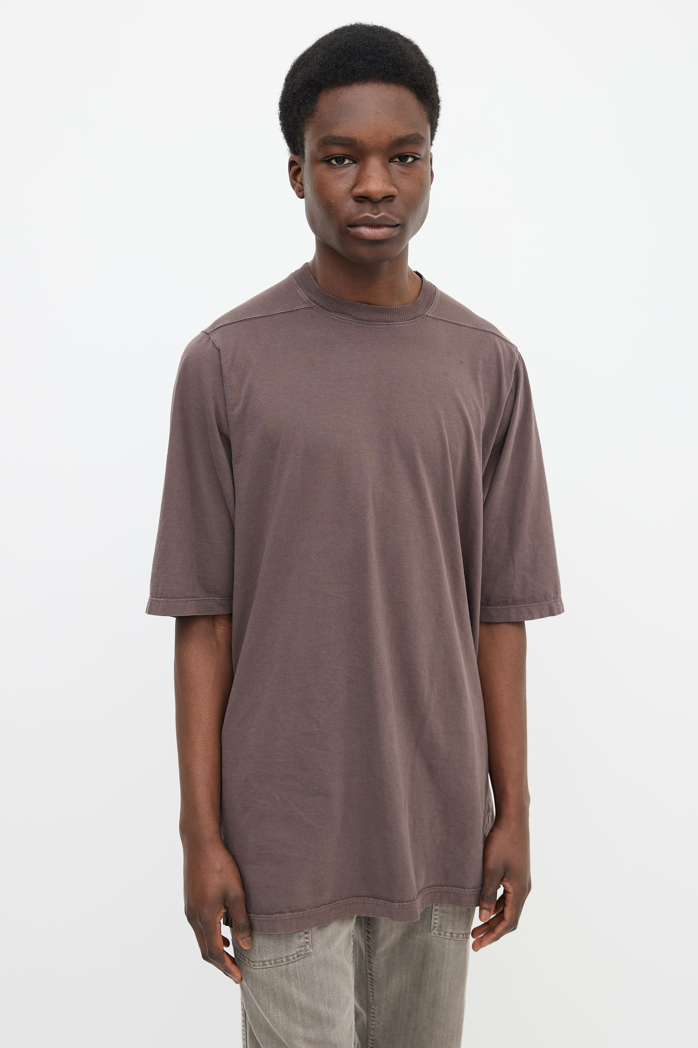 Rick Owens // Raisin Brown Short Sleeve Oversized T-Shirt – VSP