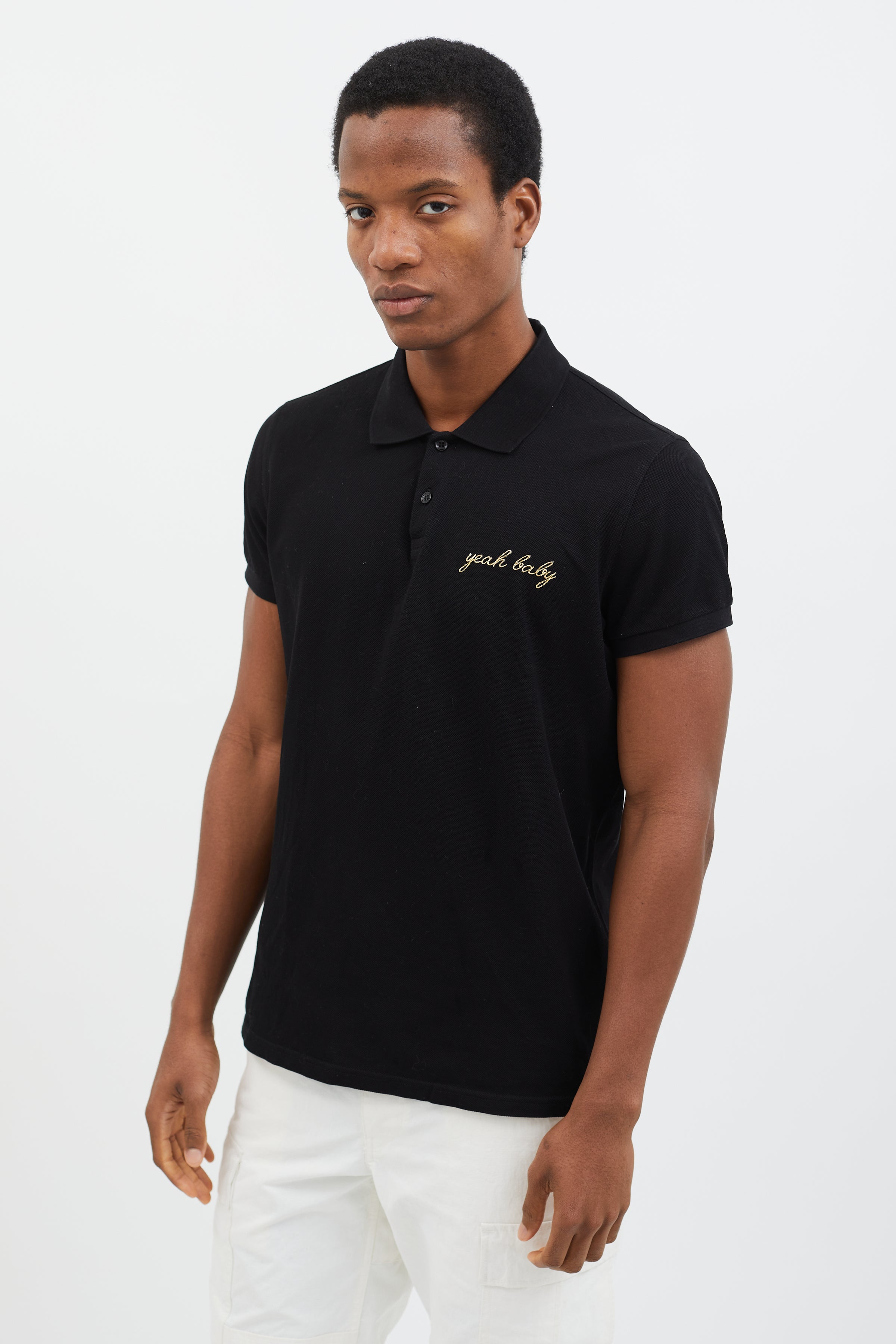 Saint // 2015 Gold-Tone Embroidery Polo Shirt – VSP Consignment