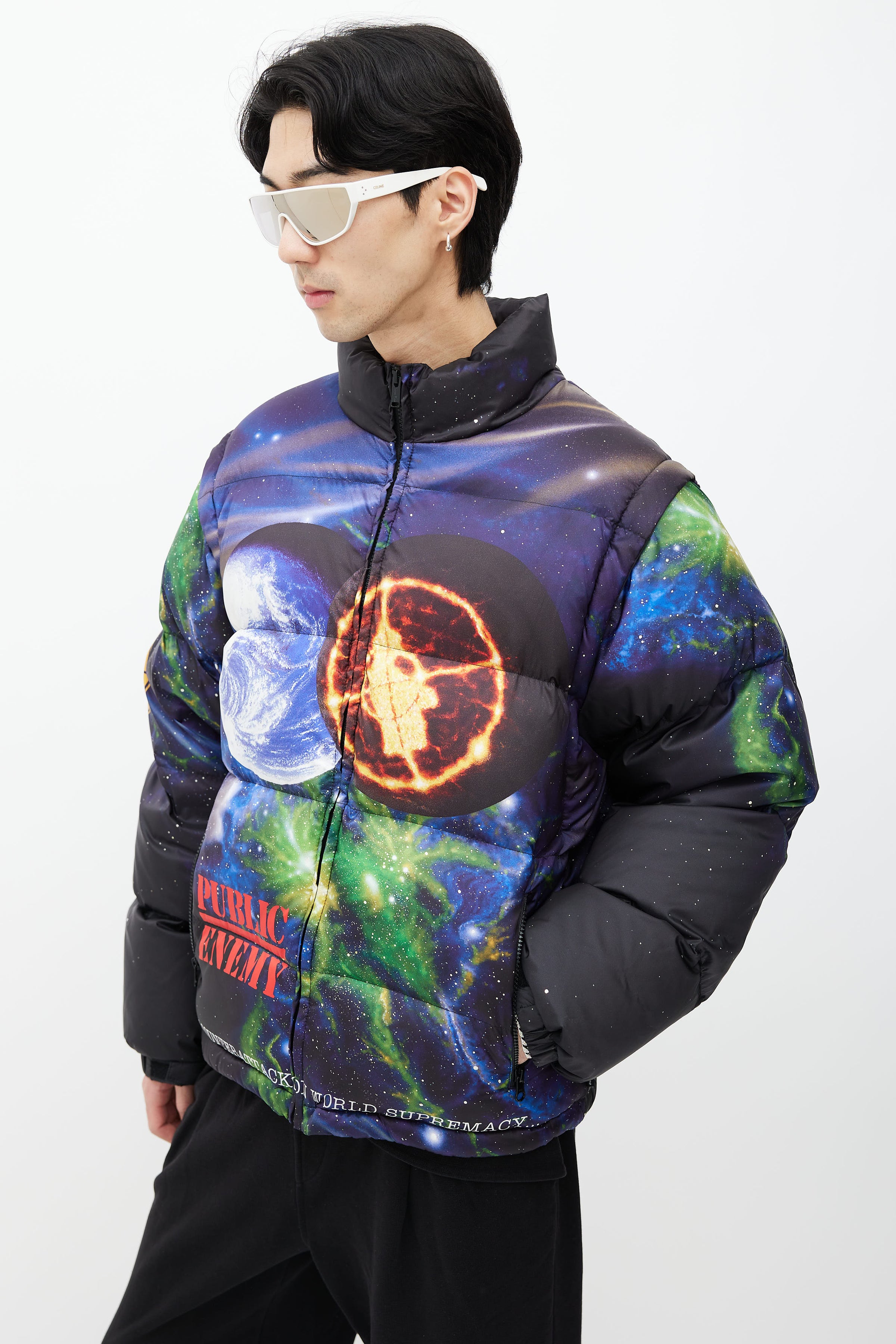 Supreme // x Undercover x Public Enemy Black & Multi Print Puffer