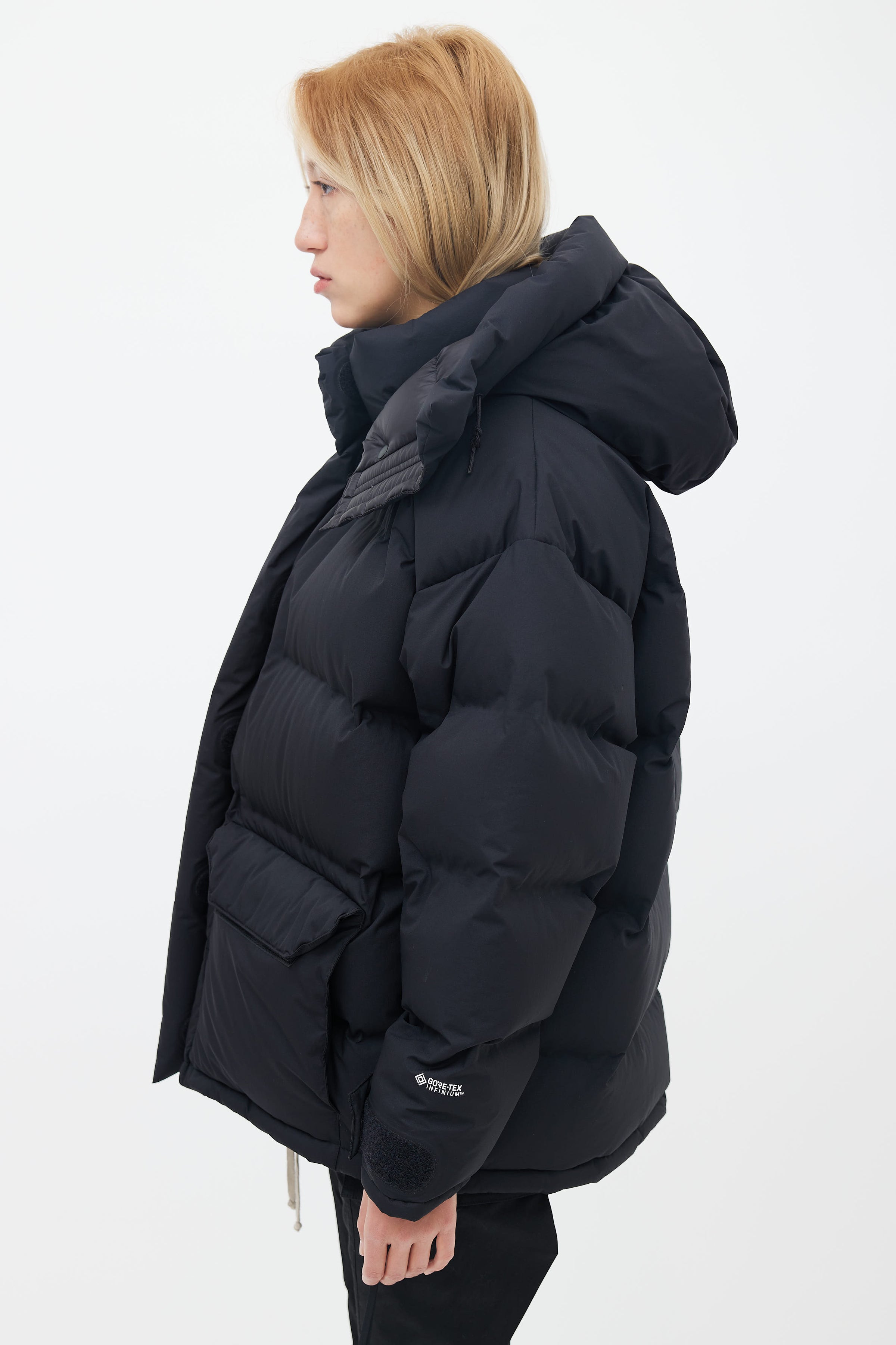 The North Face // x HYKE FW 2019 Black Hooded Puffer Jacket – VSP