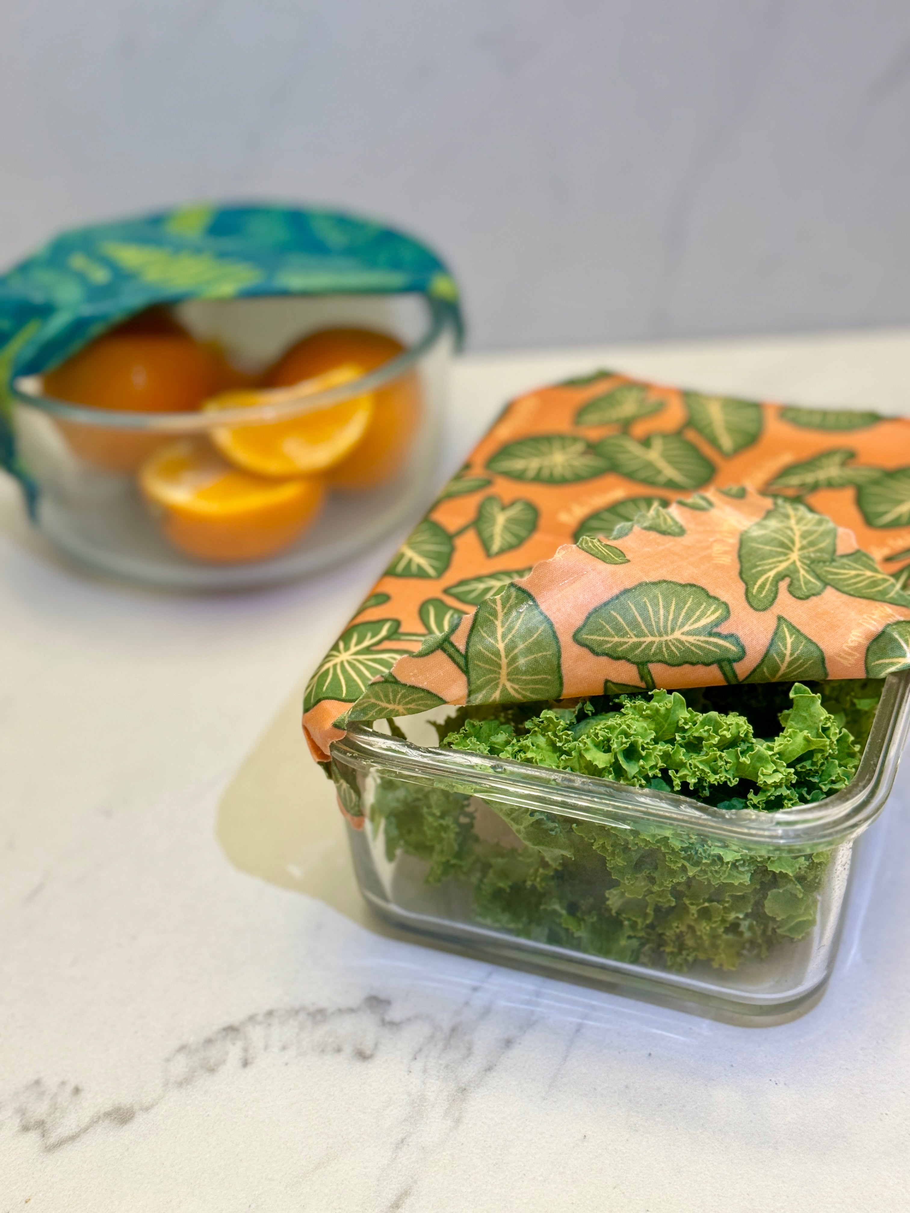 Beeswax Food Wrap - Tropical Papaya Print