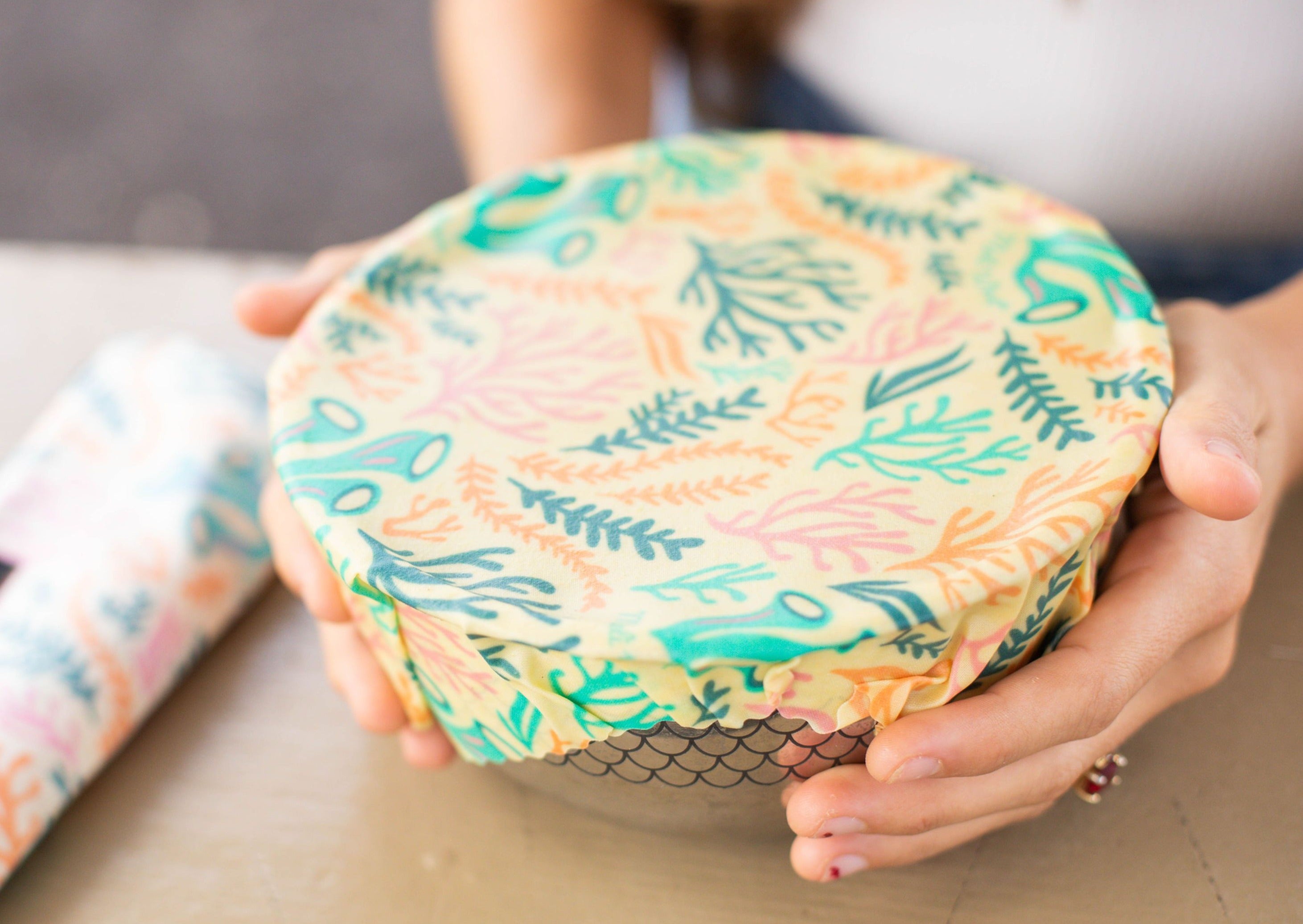 Beeswax Food Wrap - Tropical Papaya Print