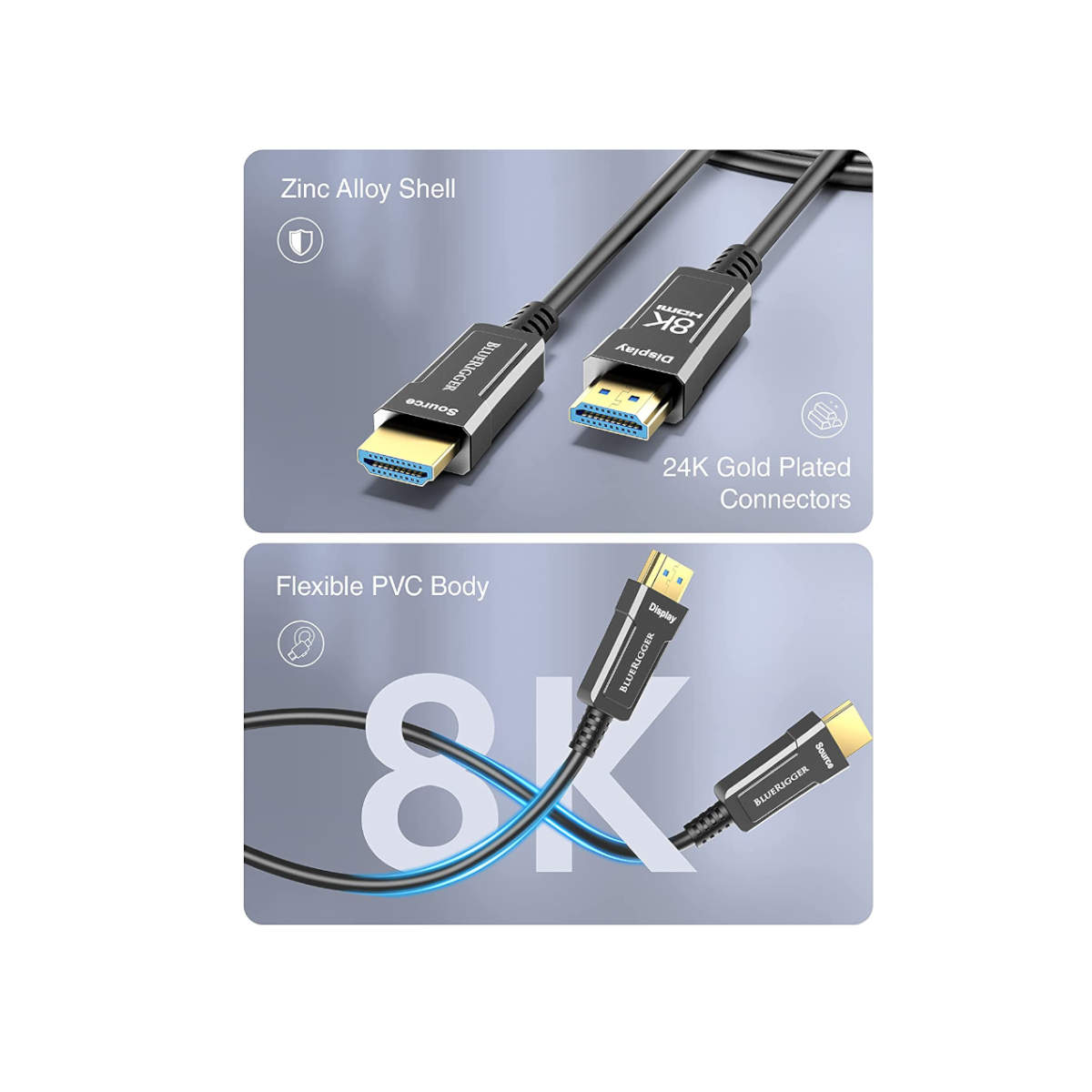  BlueRigger 4K HDMI CL3 Cable - 25FT, Black RJ45 CAT 7 Ethernet  Cable - 25FT, 2 Pack-Black & White (4K 60Hz, High Speed, 10Gbps, 1000MHz,  CAT7 Patch Cable) : Electronics