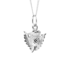 Sterling Silver Thistle Pendant Necklace