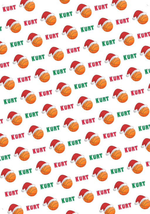 Potter's Printing Personalized Basketball Valentines Wrapping Paper