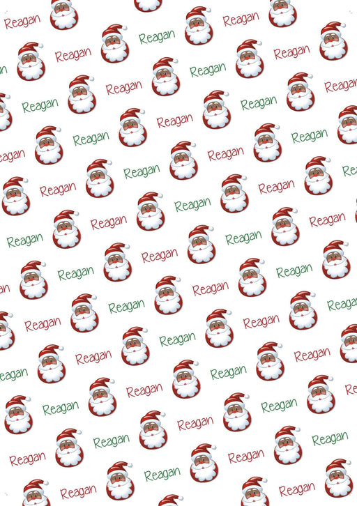 Potter's Printing Personalized Black Santa Christmas Wrapping Paper