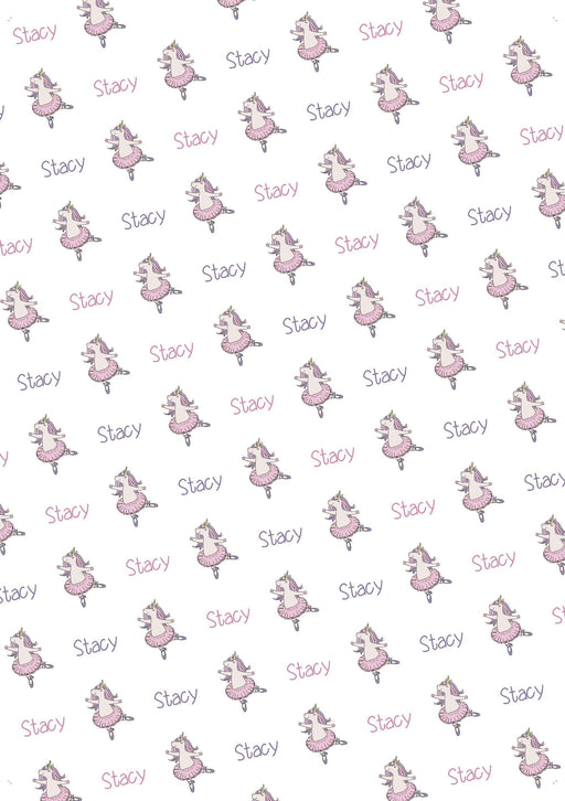 Potter's Printing Personalized Unicorn Valentines Wrapping Paper