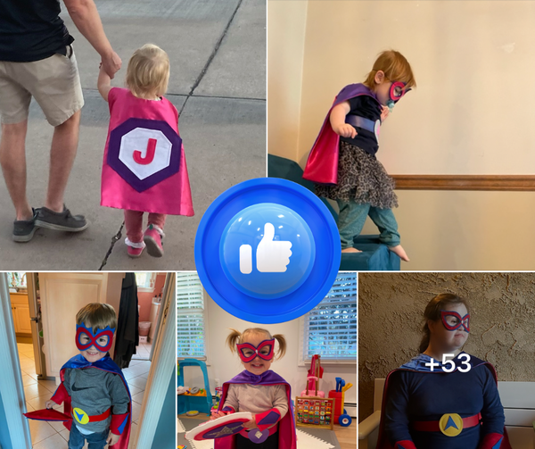 Children showing off their super hero capes for Creative Capes contest