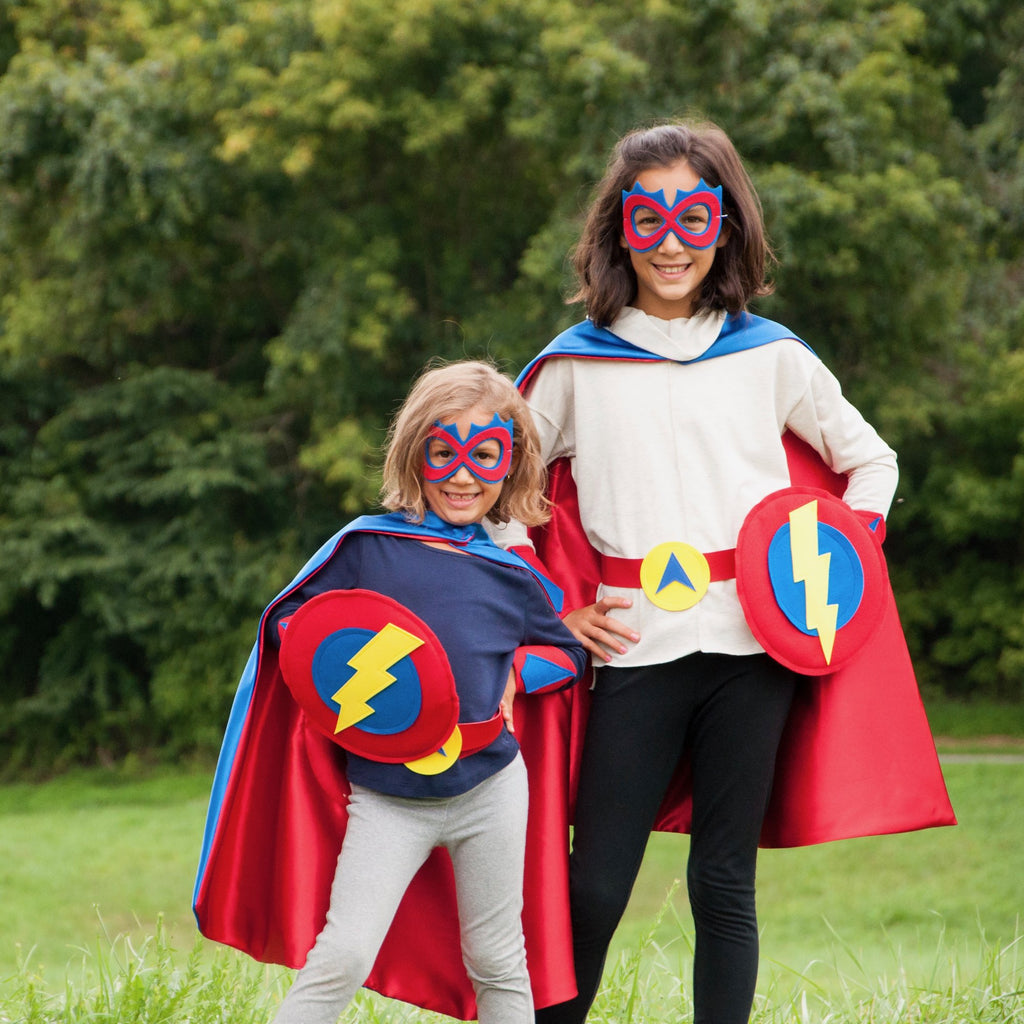 Kids Superhero Shield - Yellow Bolt/Blue/Red – Creative Capes