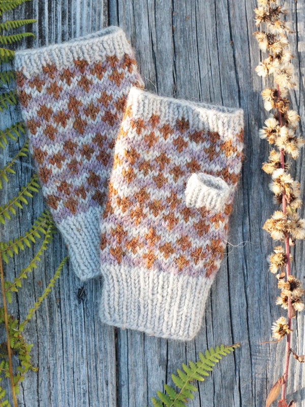The Cloudberry Handwarmers knit out of Berroco Ultra Alpaca Yarn