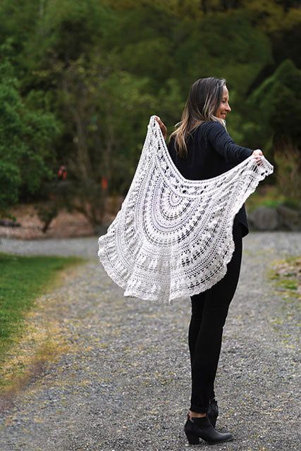 the Heritage Gina Shawl knit from Cascade Heritage Wave fingering