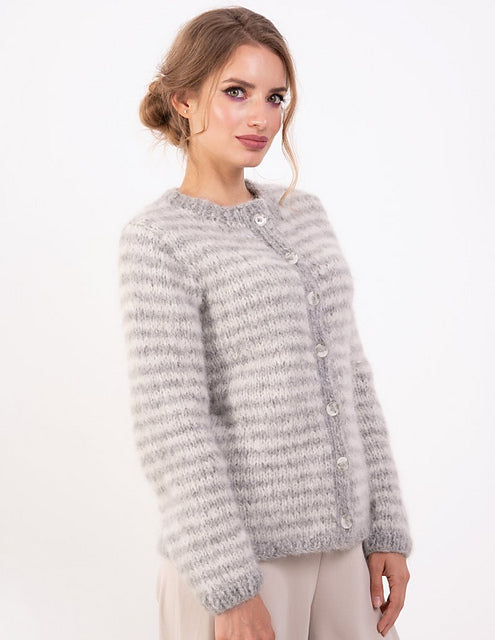 The Muse cardigan knit out of Jody Long's Glam Haze