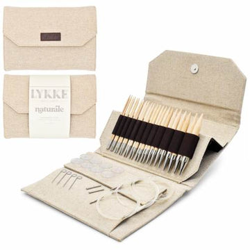 Lykke Colour - 5 Interchangeable Knitting Needle Set Black Vegan Suede