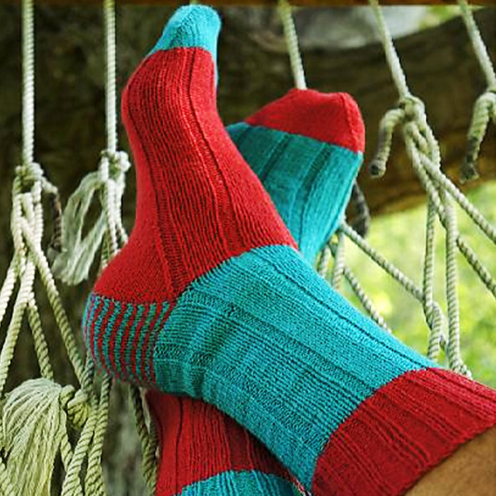 Blue and red Two Tone Socks