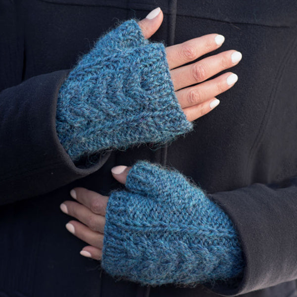 The McKenna fingerless mitts in a the color Starry Night Mix 72193