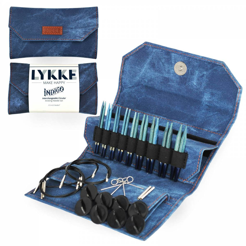 Lykke Naturale - 3.5 Interchangeable Knitting Needle Set Tan Denim