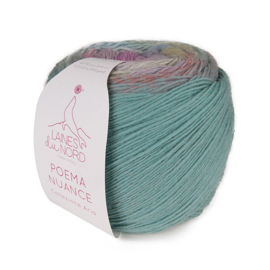 Laines du Nord Poema Glitter Yarn, 607 Blue-Midnight-Purple