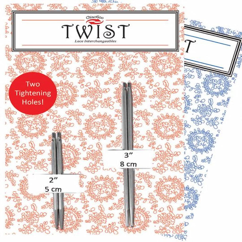 Chiaogoo Twist SHORTIES 2 & 3 Red Lace Interchangeable Complete Set Size US  0-3 Chiaogoo Twist Red Lace Shorties Needle Set 