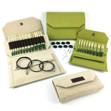 Lykke Interchangeable Knitting Needles, Naturale Wooden, Knitting Needles  Set + Measurement Tape Included (5 Inch, Tan Denim Effect)