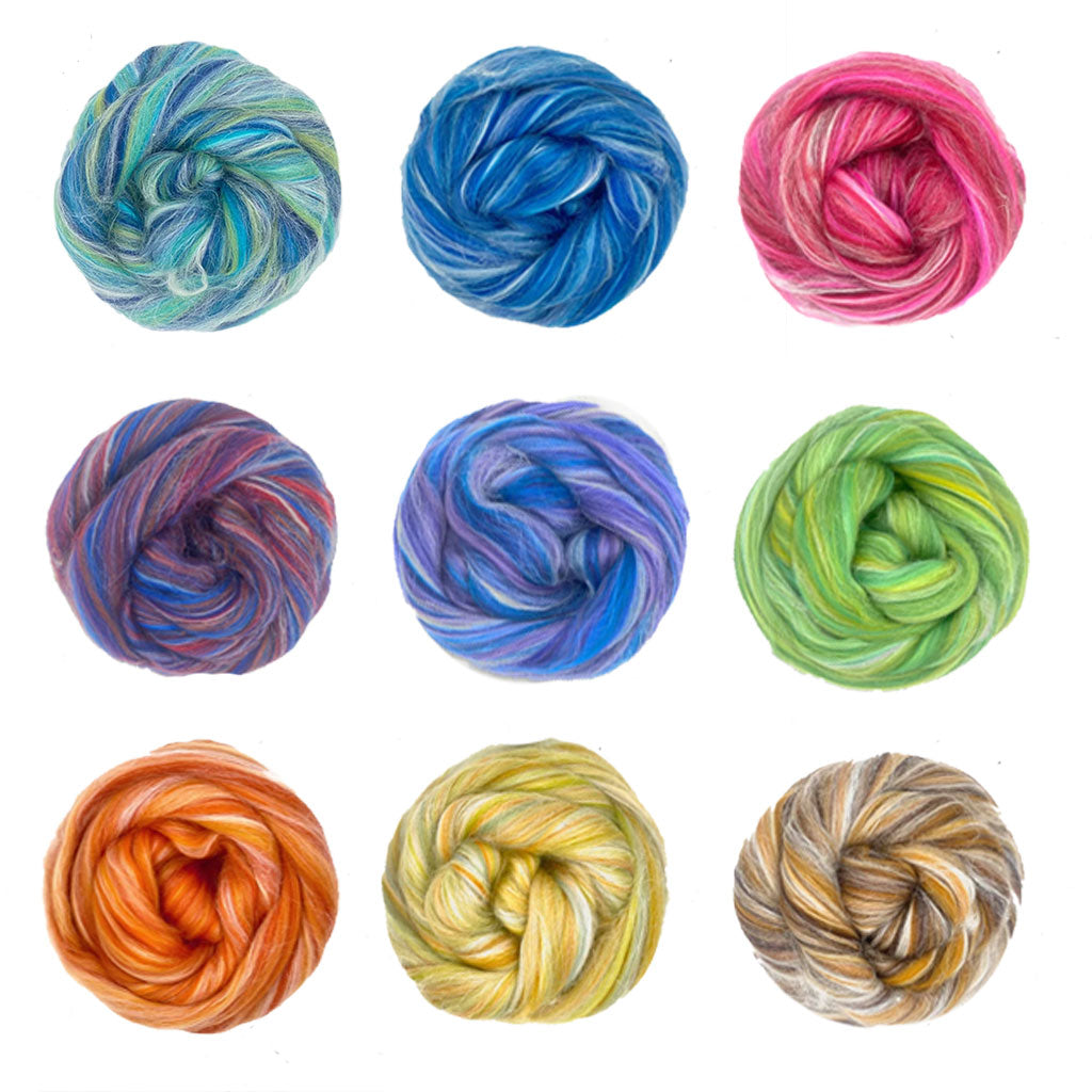 Paradise Fibers Multi-Colored Merino Wool Roving - River Rock