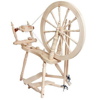 Kromski Prelude Small Saxony Spinning Wheel in Walnut Finish, Cute