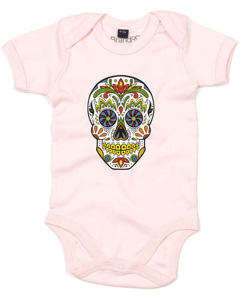 skull baby grow