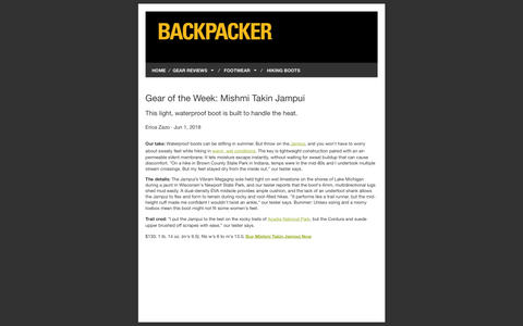 Mishmi Takin Jampui Waterproof Boot - 'Gear of the Week' at Backpacker 