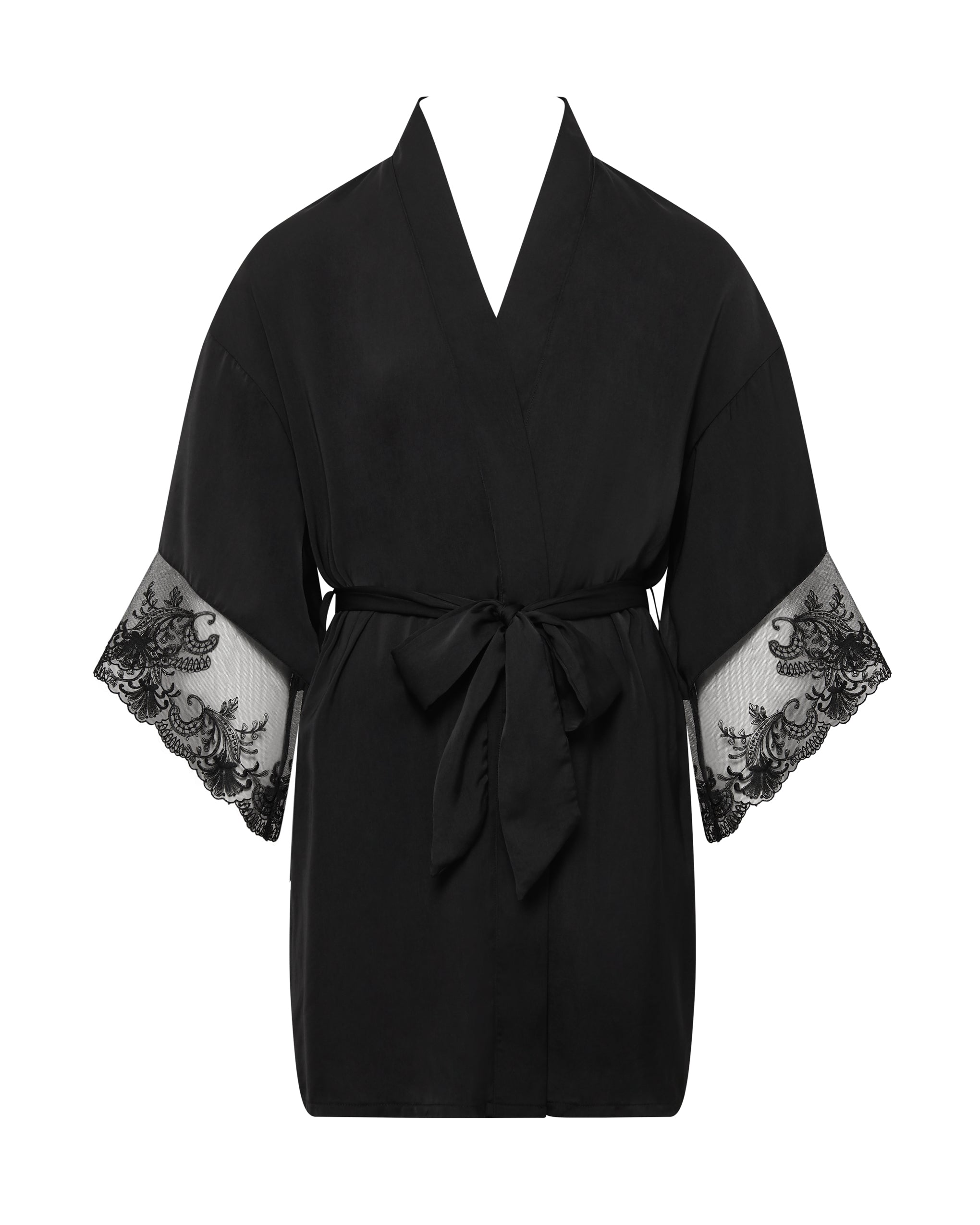 bluebella marseille luxury satin kimono black