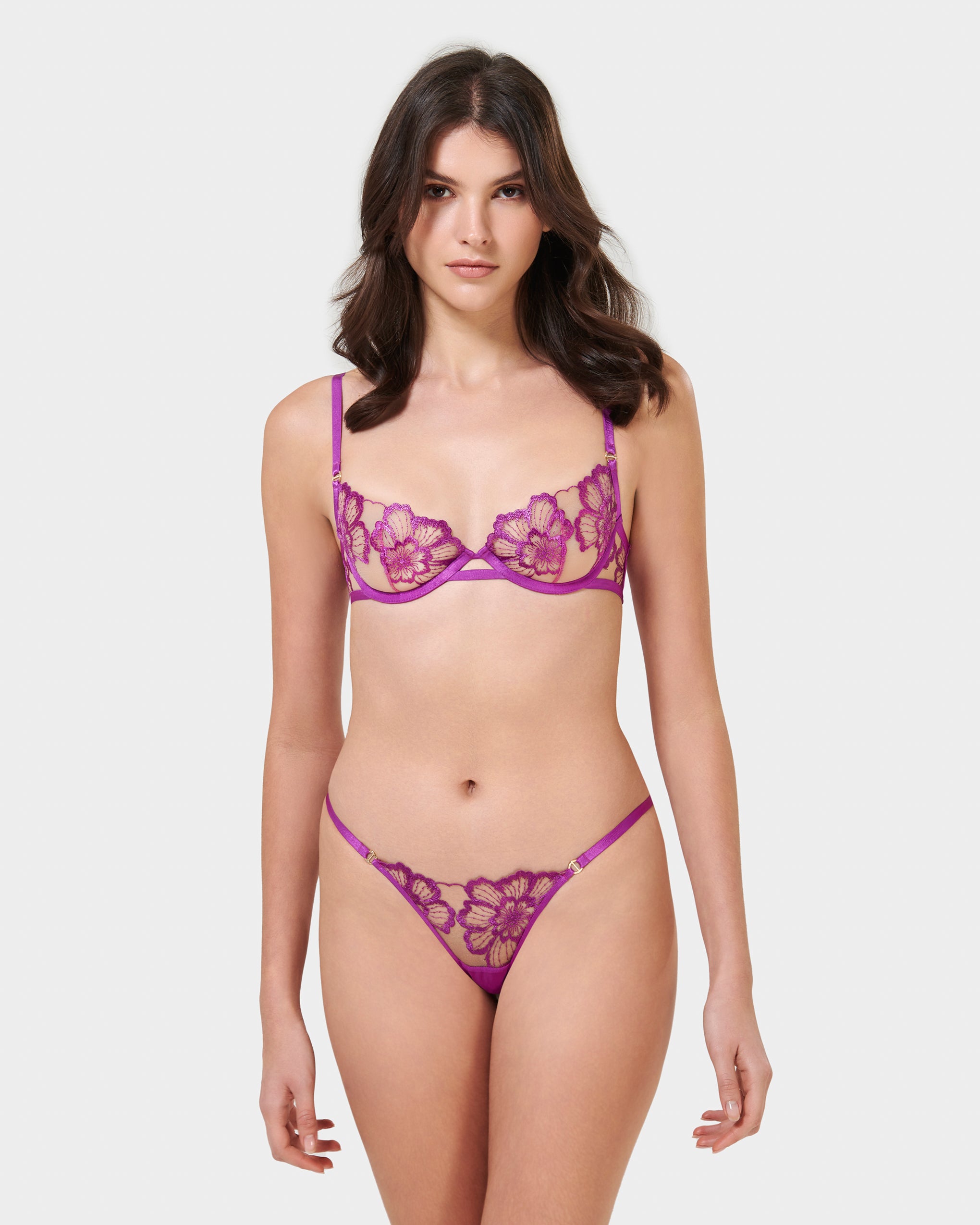 Catalina Thong Bright Violet/Sheer