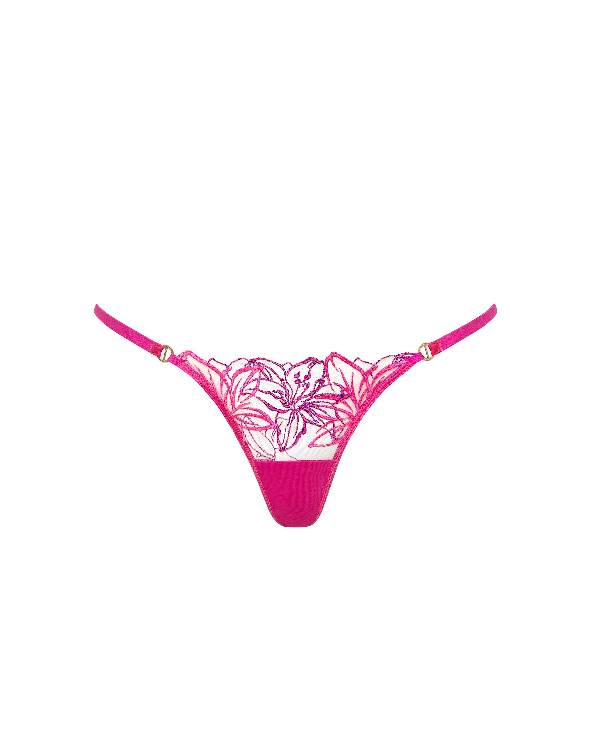 bluebella lilly thong fuchsia pink/bright violet/sheer