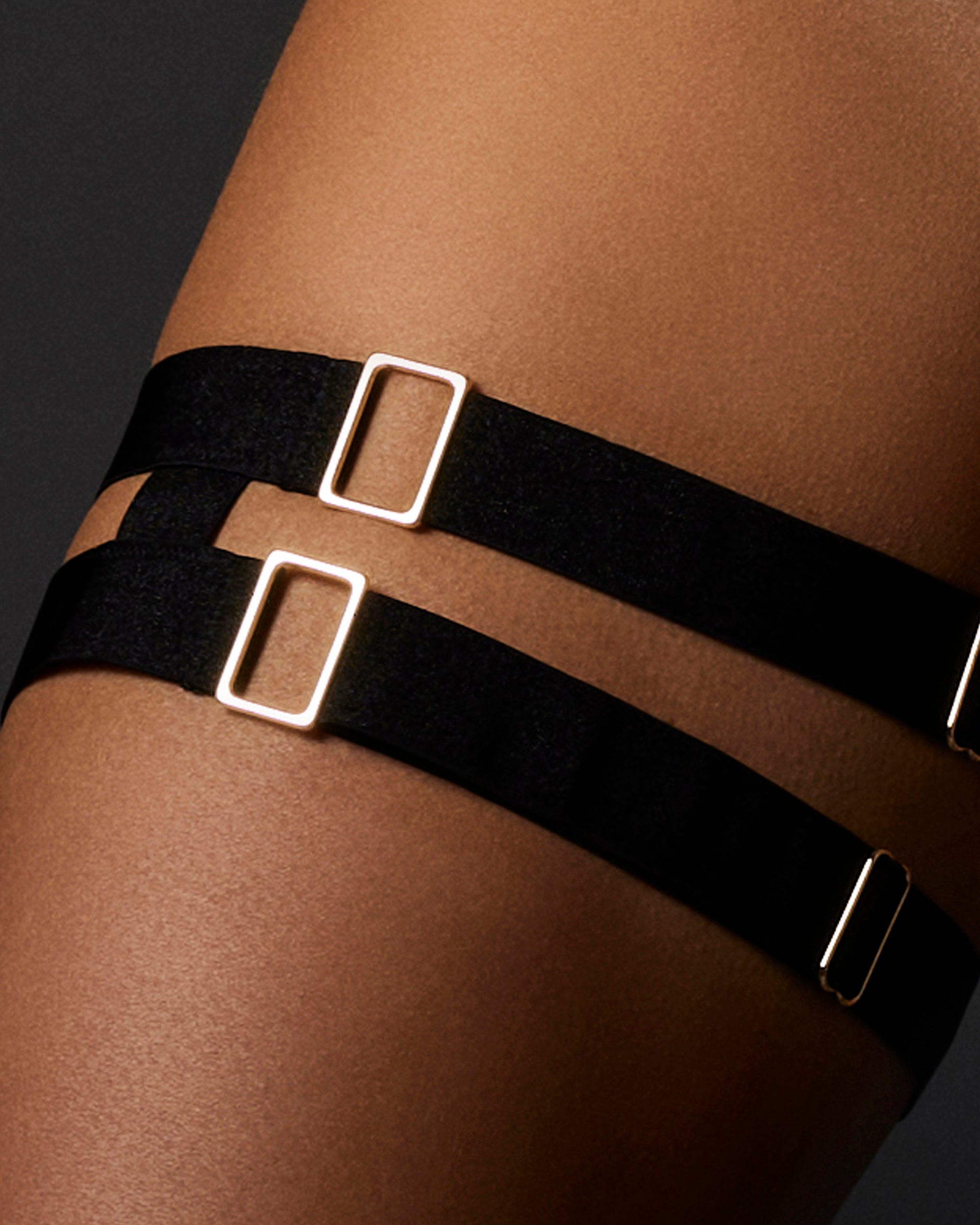 Trinity Thigh Garters Black