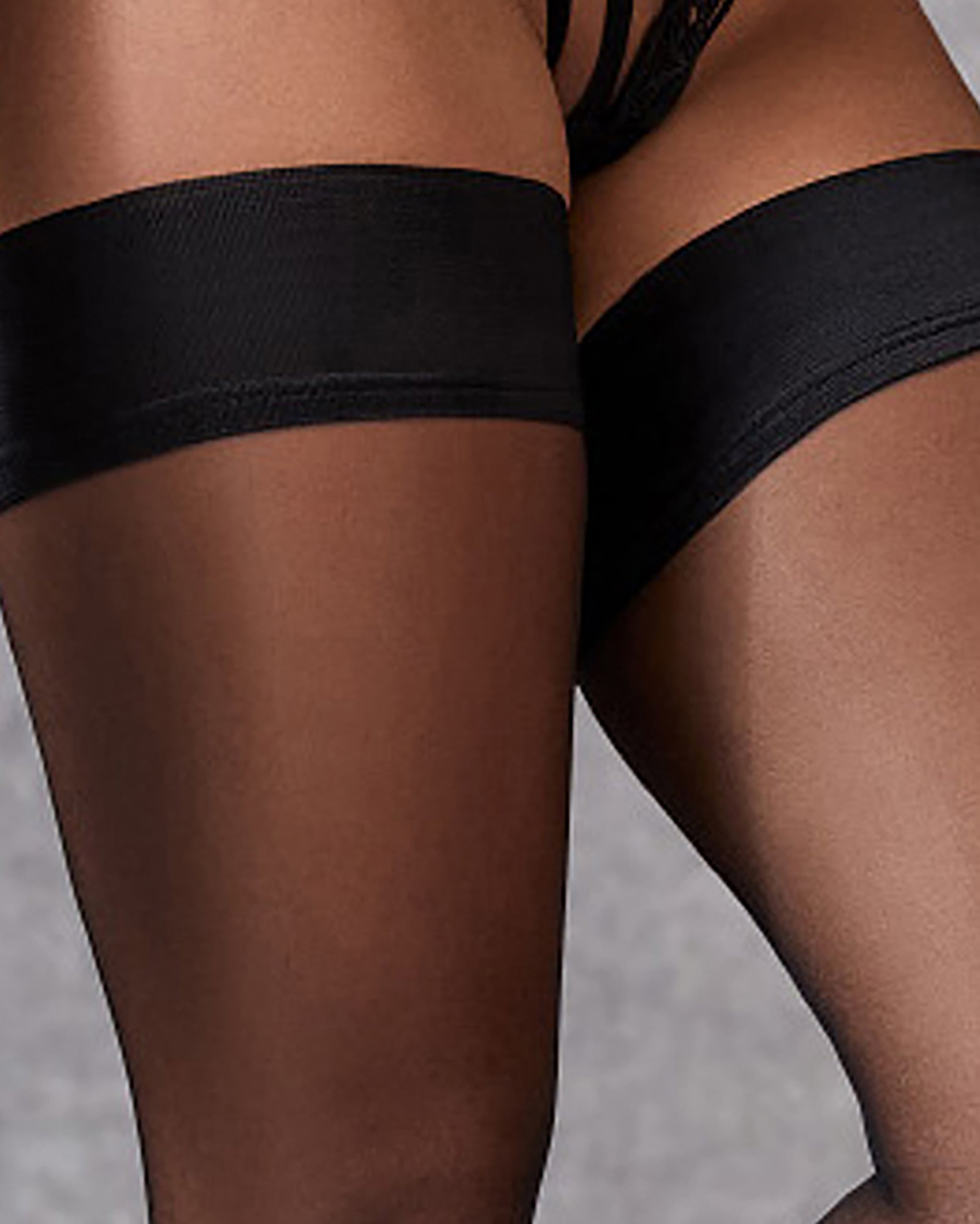 Plain Leg/Plain Top Hold Ups Black