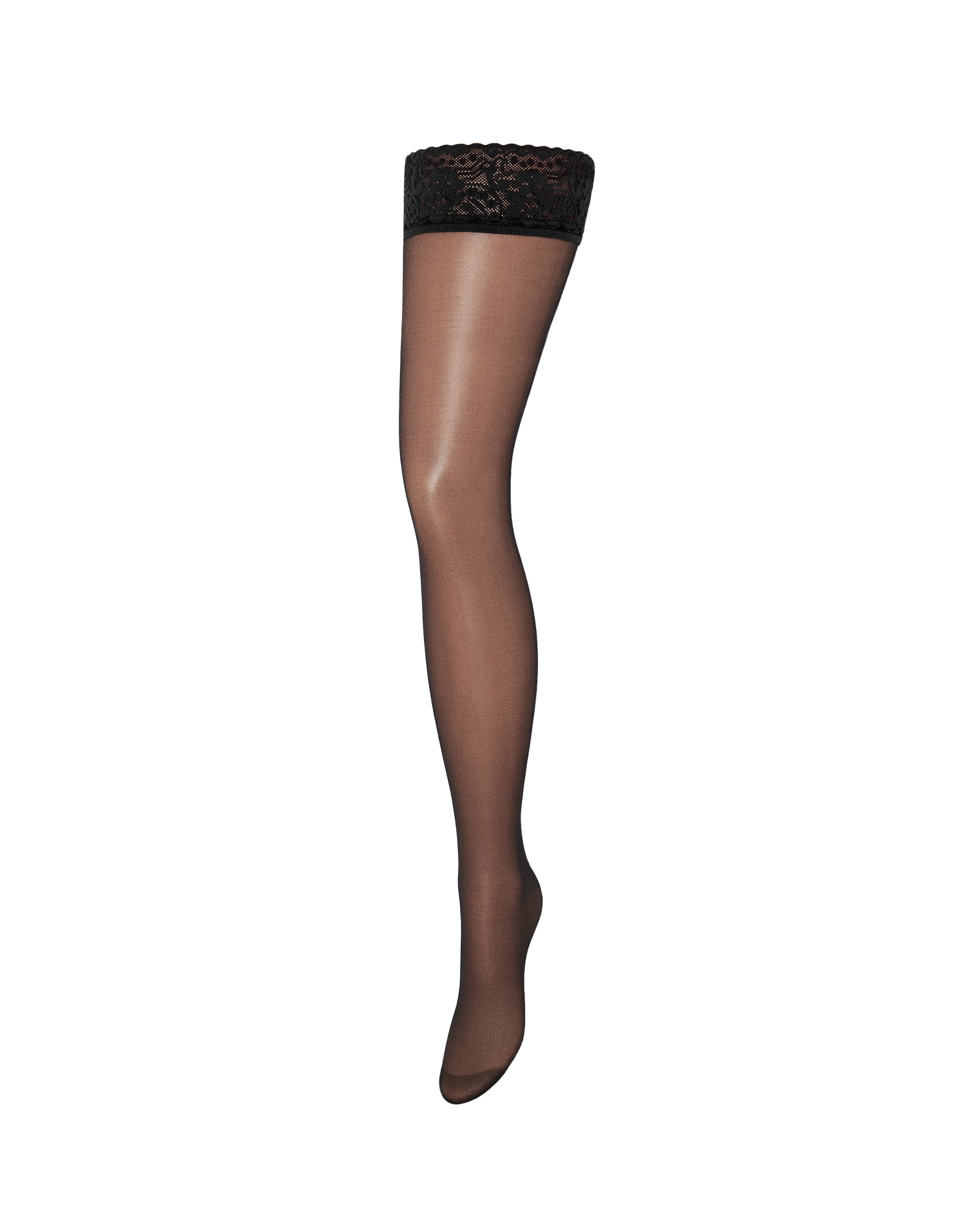 bluebella plain leg/lace top hold ups black