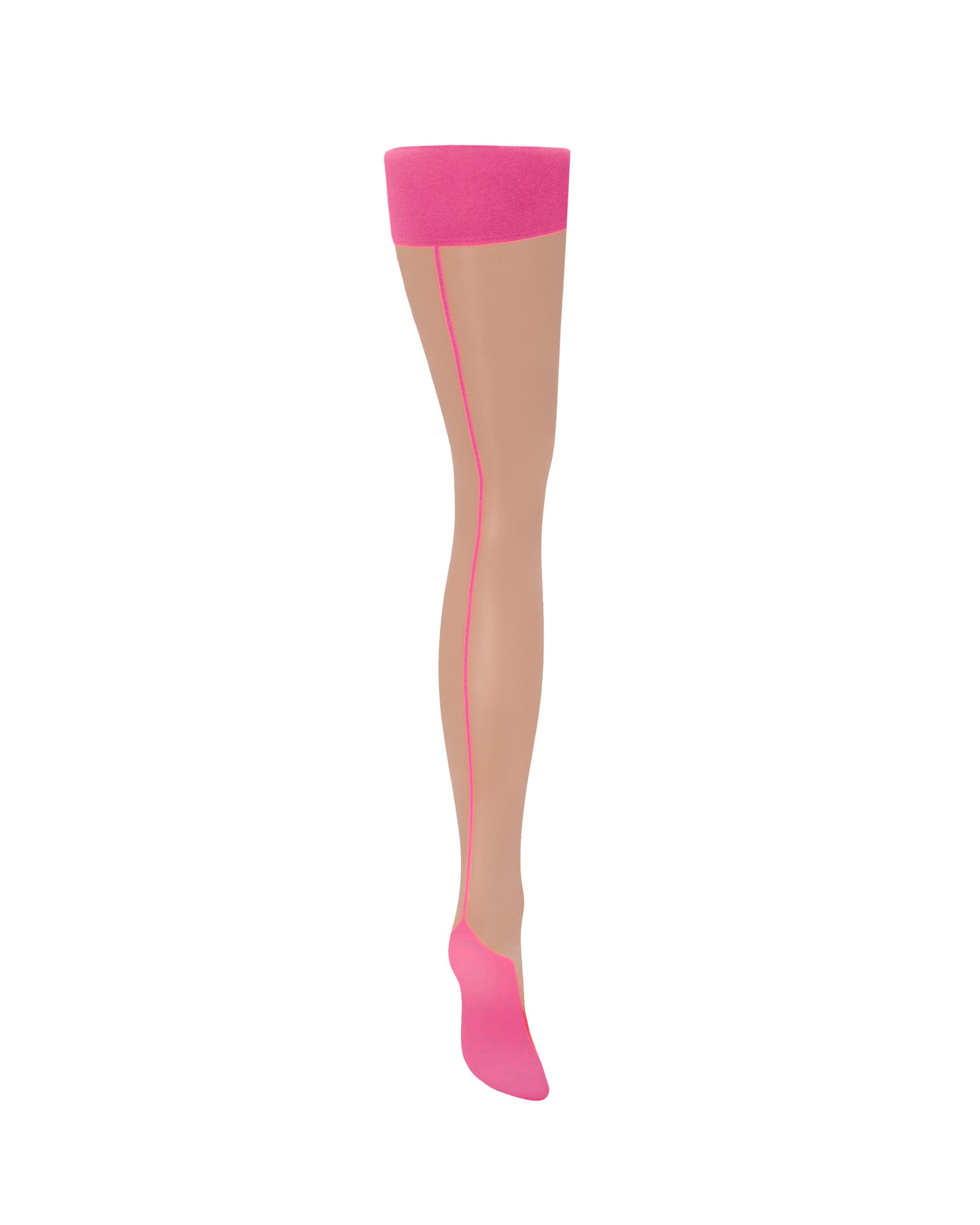 Bluebella Back Seam Leg/Plain Top Stockings Sheer/Pink