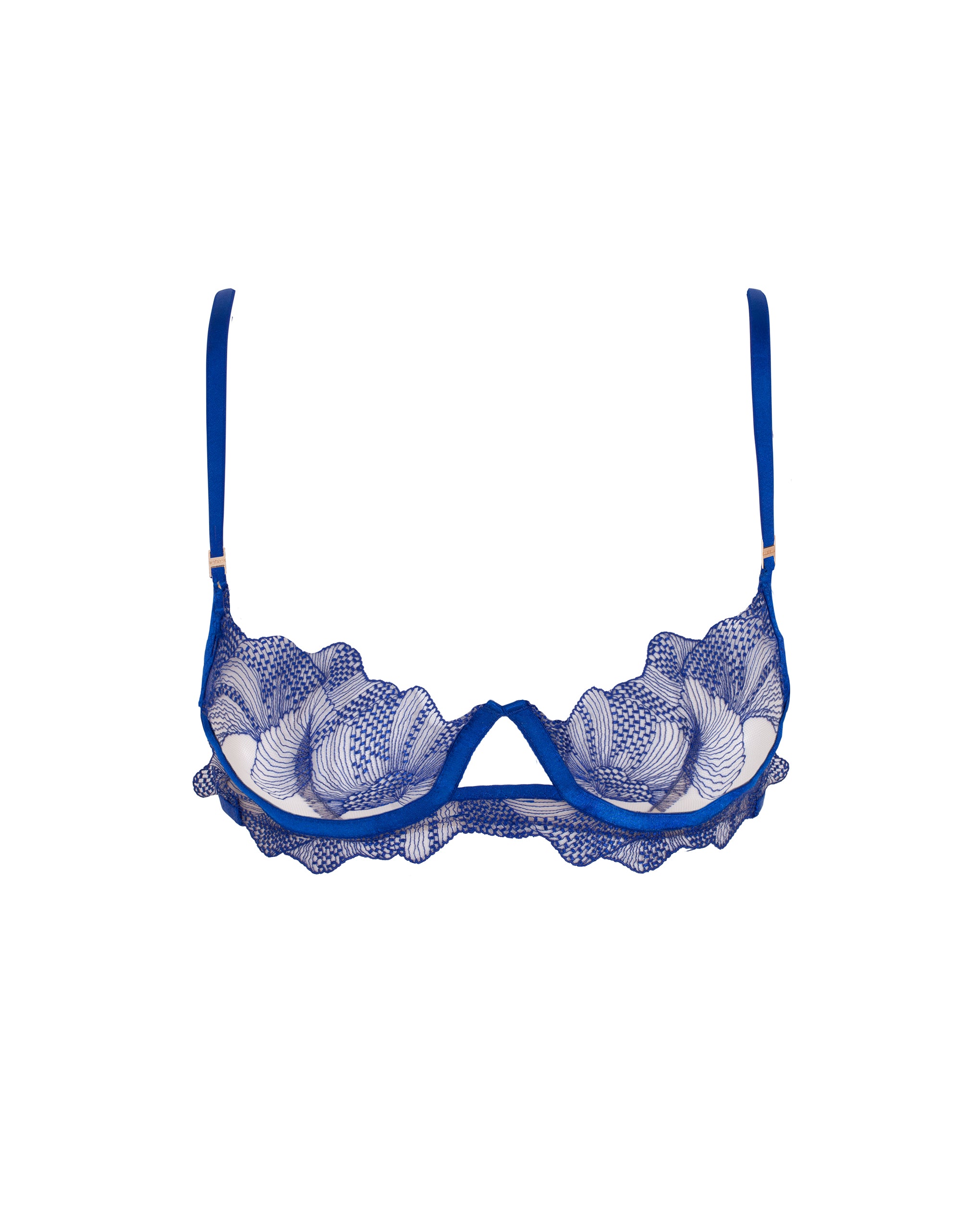 Adeline Bra Sheer/Surf the Web Blue