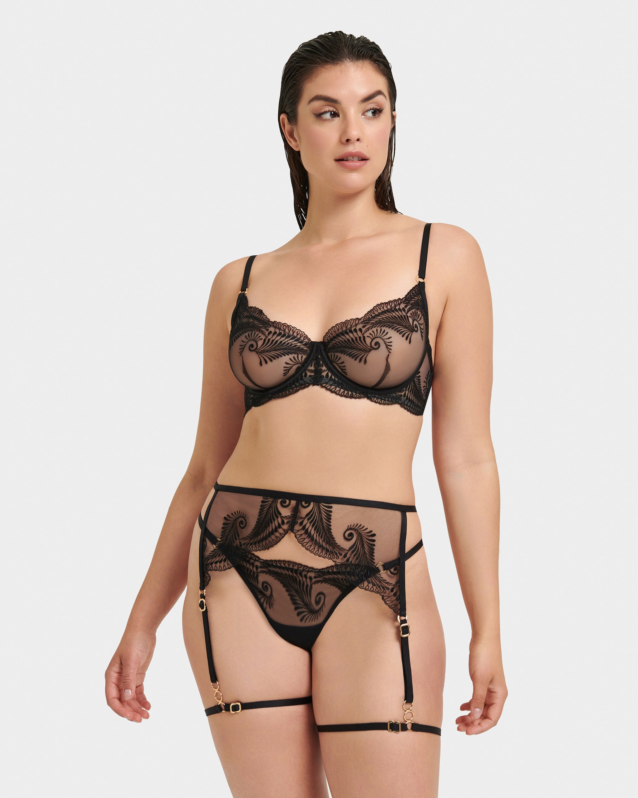 Rafaela Thigh Harness Black