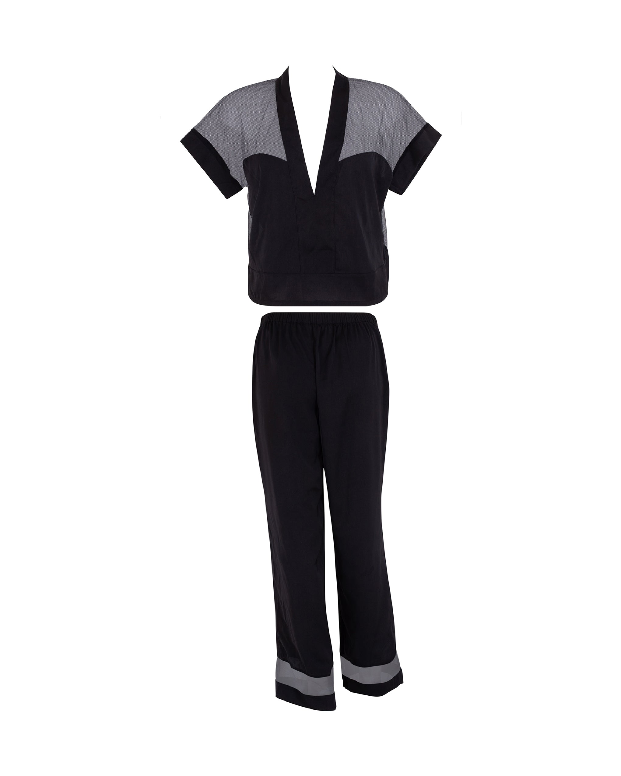 Bluebella Richmond Long Pyjama Set Black