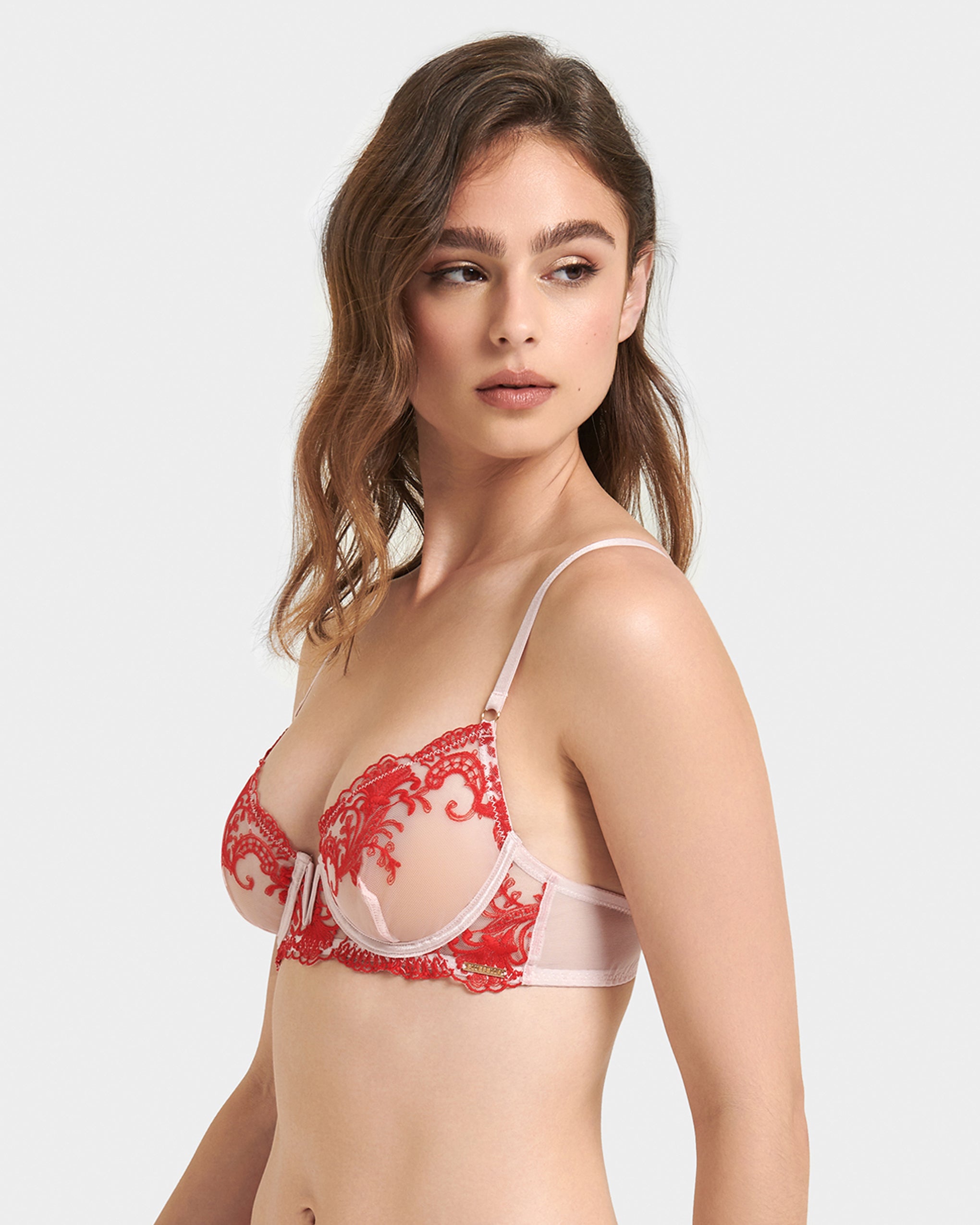 Marseille Bra Red/Pale PInk