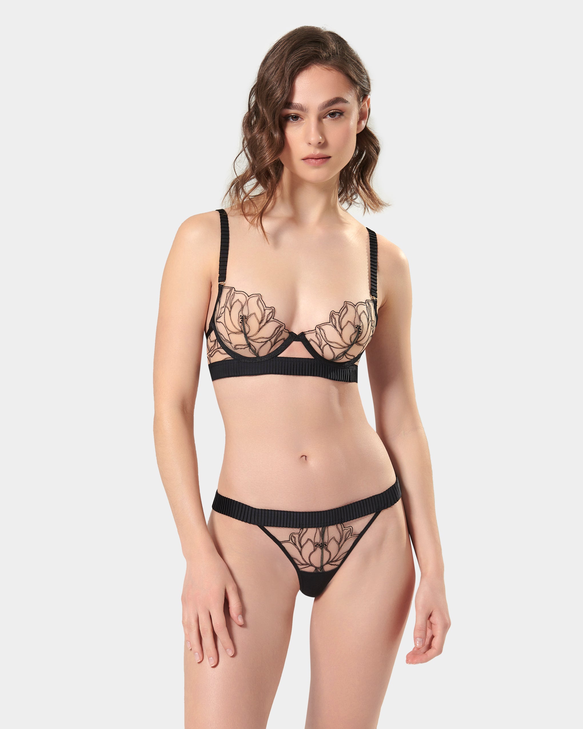 Maia Wired Bra Black/Sheer