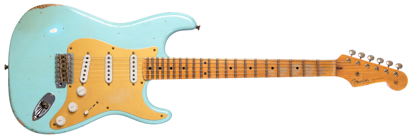 Fender Custom Shop Limited Edition 70th Anniversary 1954 Stratocaster Relic - Super Faded/Aged Daphne Blue - Electric Guitar NEW!