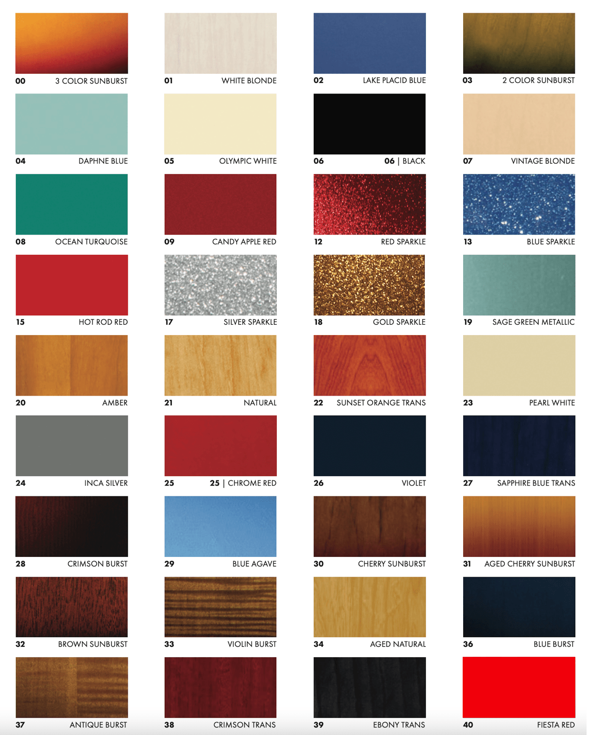 Fender Custom Shop - Color Options