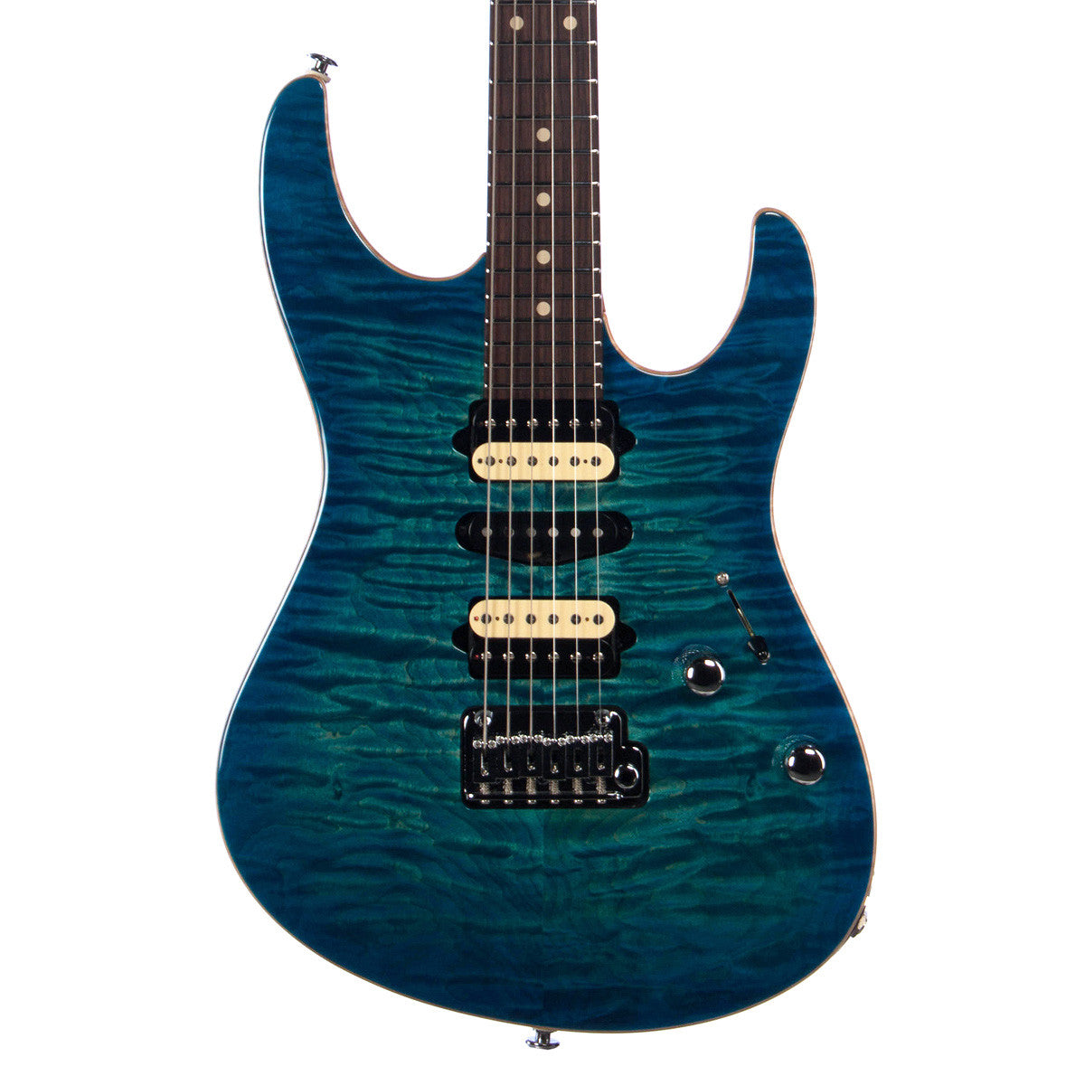 Suhr Custom Modern Carve Top Limited Edition - Aqua Blue Burst | Make'n ...