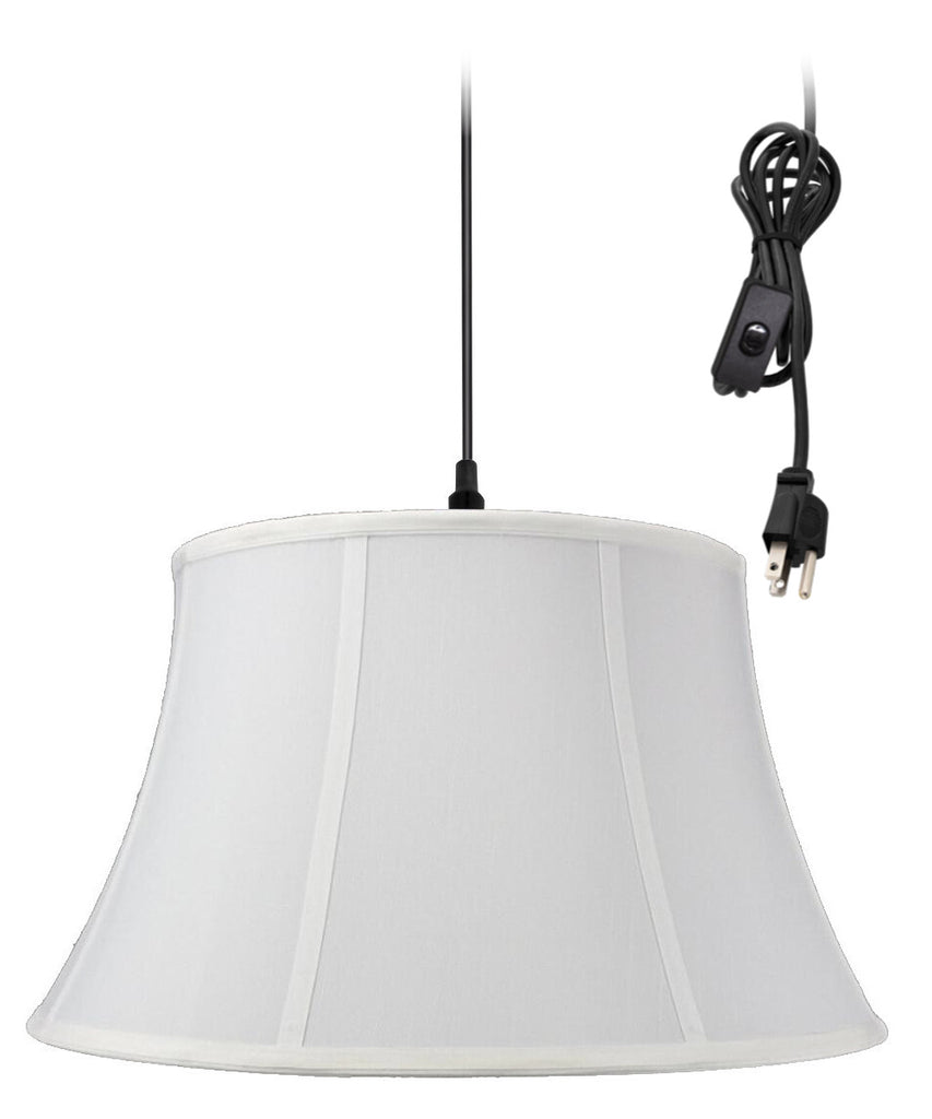 1-Light Plug In Swag Pendant Ceiling Light White Shade – homeconcept