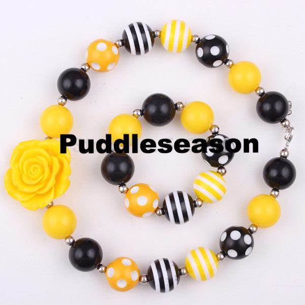 Purple Kids Beads Charm 40cm Necklace with A Bracelet - Free Shipping -  Puddle Season