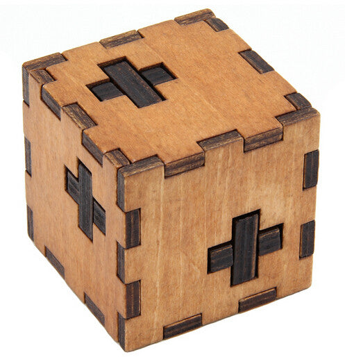 Brain Teaser Toy 6pcs Gift Box Magic Wood Jigsaw Puzzle 7.5cmx7.5cmx7. -  Puddle Season